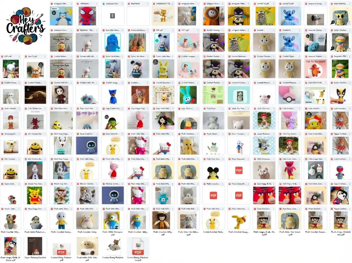 100+ Cartoon Characters Amigurumi Crochet Pattern Bundle: PDF Set