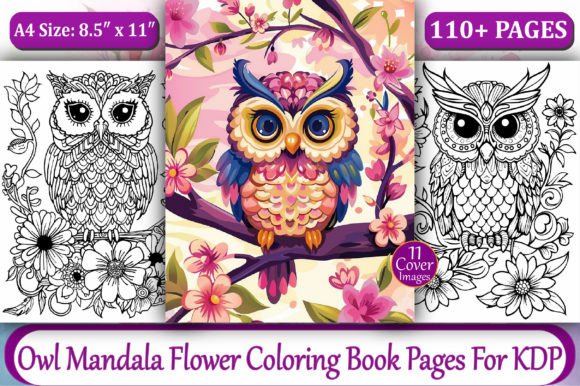 110+ Owl Mandala Coloring Pages - HeyCrafters Digital Download