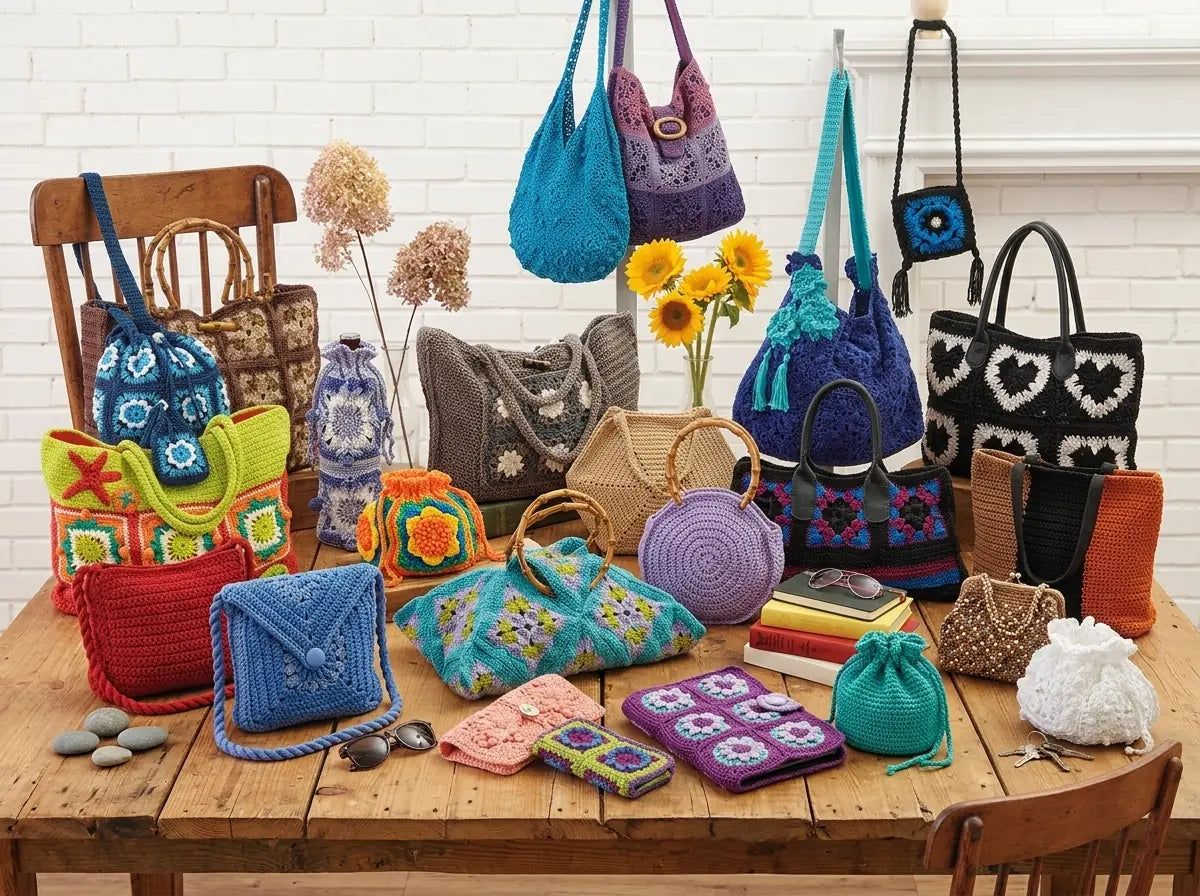 30 Premium Bags Crochet Patterns Bundle: Step-by-Step PDF Guide