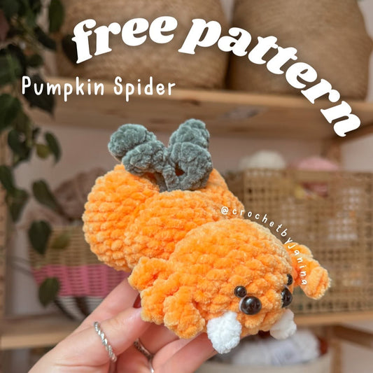FREE CROCHET PATTERN PUMPKIN SPIDER 🕷️ it’s NO SEW!