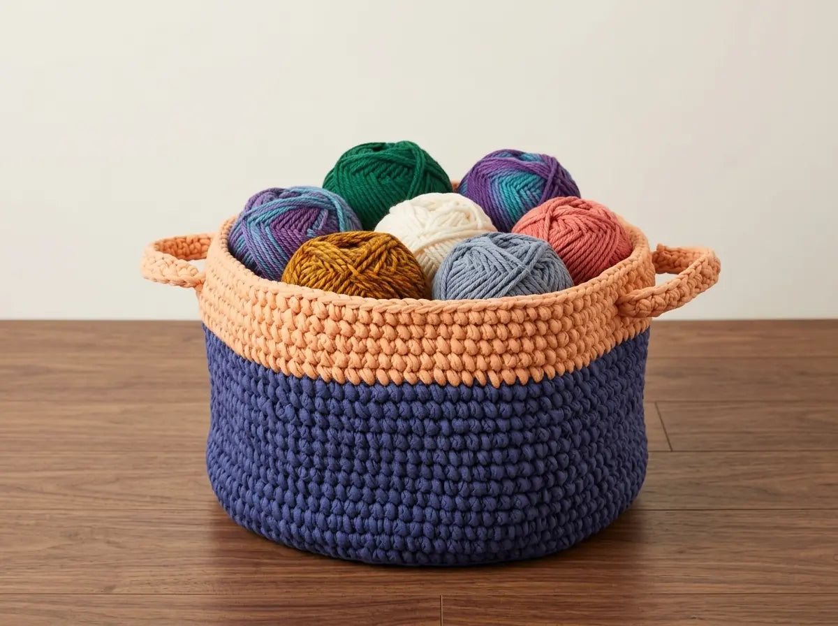 Dip Edge Basket Crochet Pattern: Step-by-Step Storage PDF