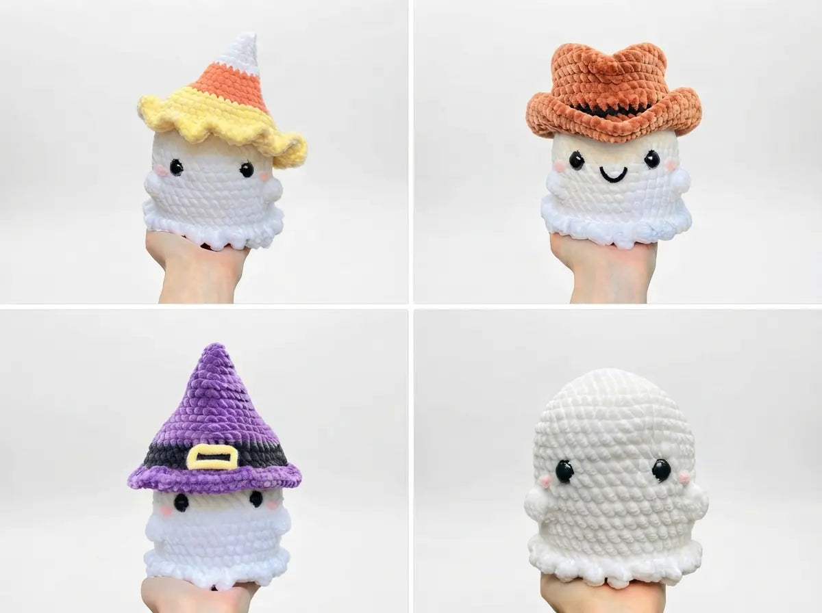 Ghosts Trio Crochet Pattern: Step-by-Step Amigurumi PDF