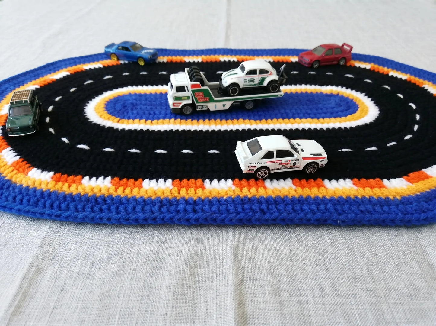 Race Track Mat Crochet Pattern: Step-by-Step Play Rug PDF