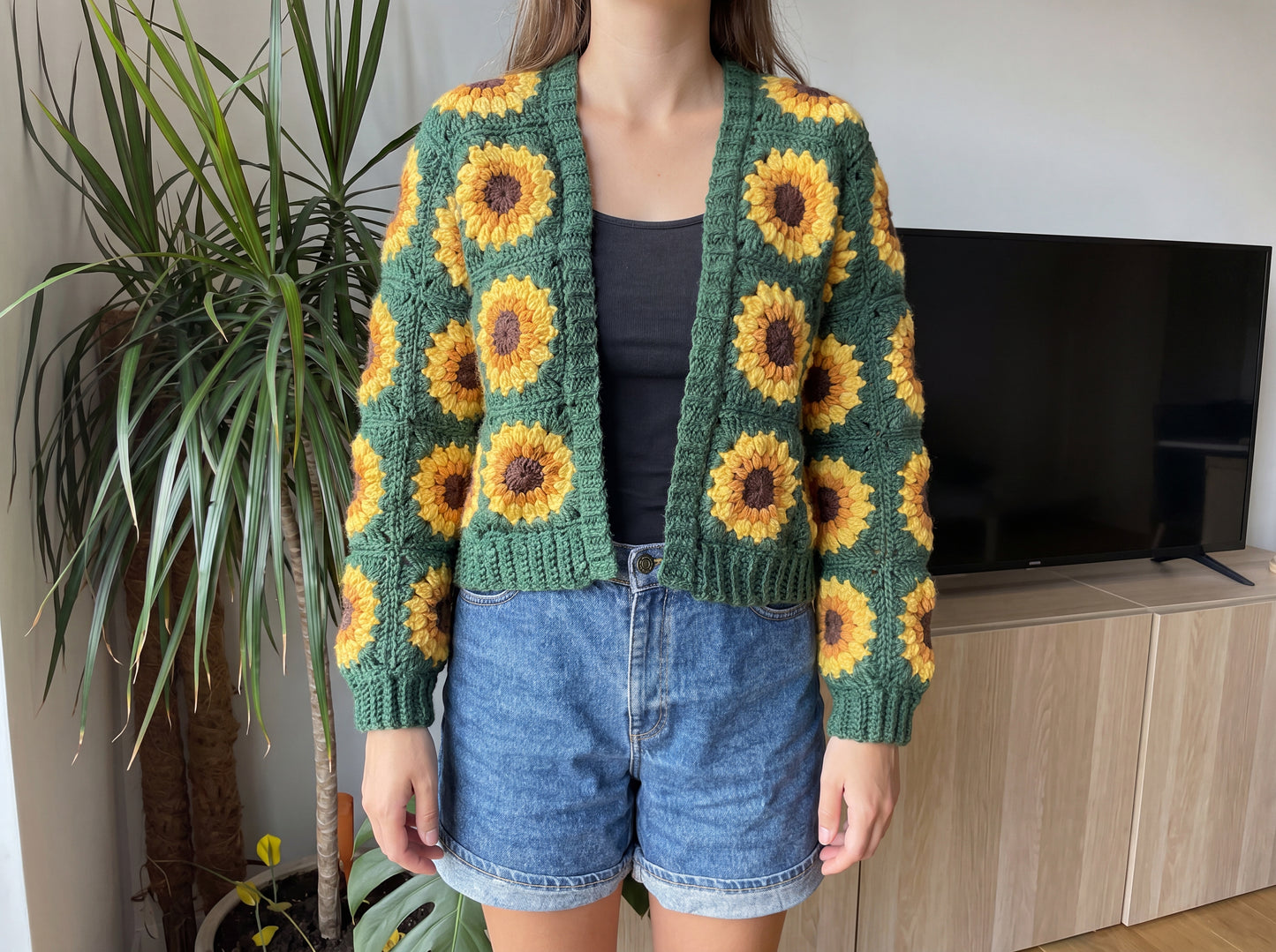 Sunflower Cardigan Crochet Pattern: Step-by-Step Granny Square PDF