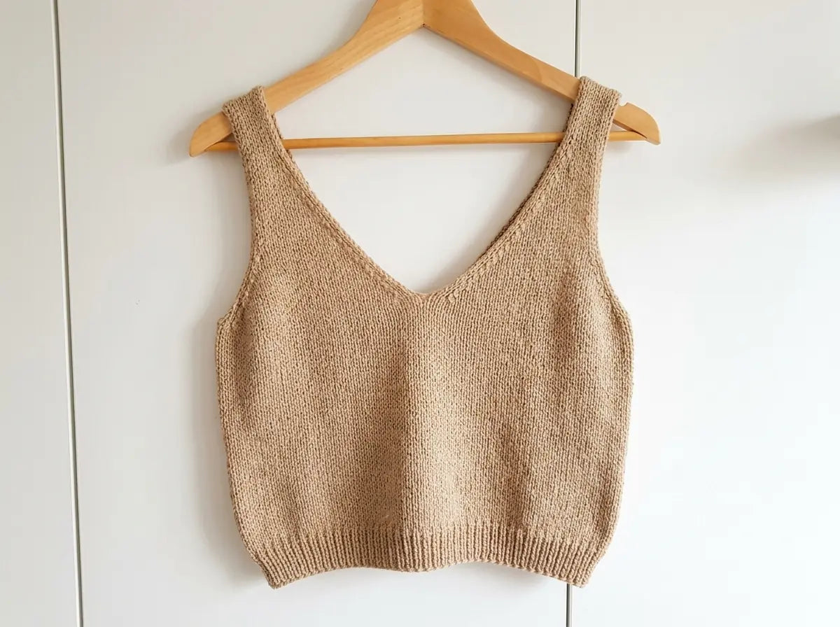 Tip Top Tank Knitting Pattern: Step-by-Step V-Neck Top PDF