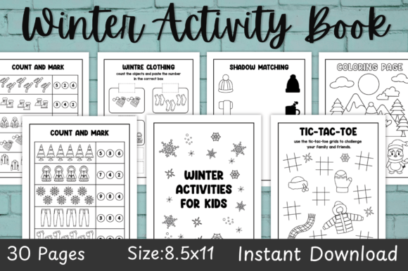 Winter Activity Book for Kids - HeyCrafters Digital Download