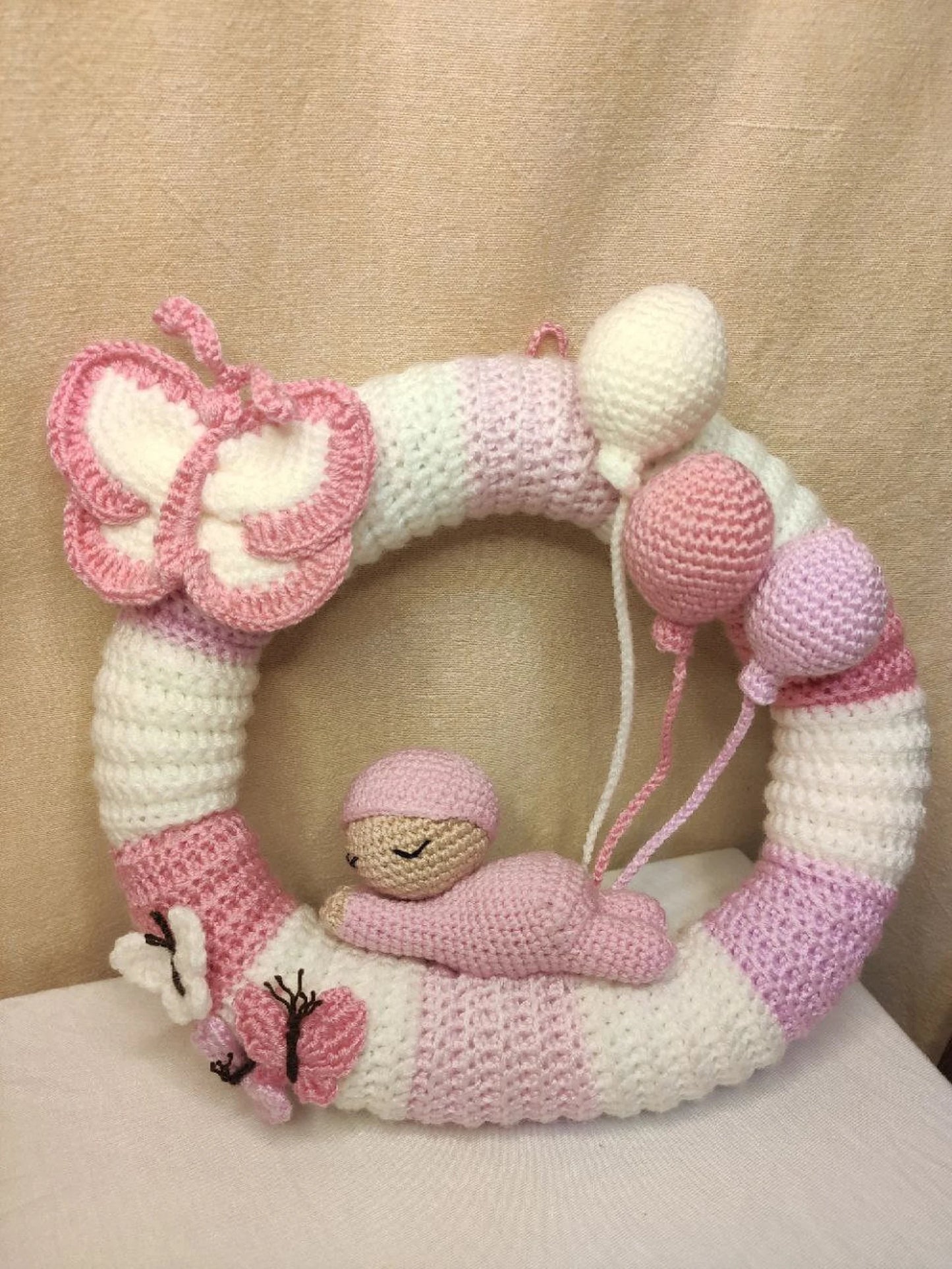 Newborn Baby Door Wreath Crochet Pattern 👶