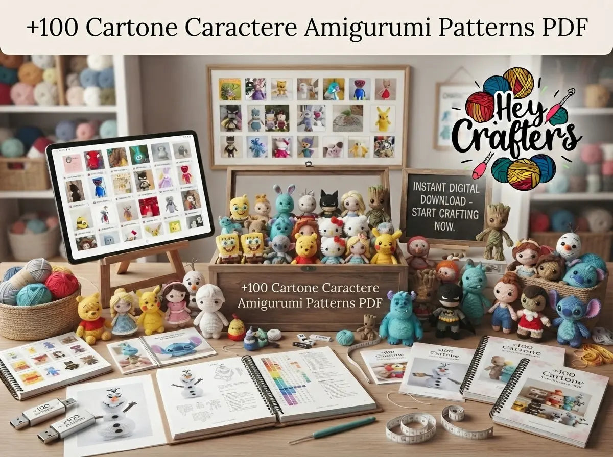 100+ Cartoon Characters Amigurumi Crochet Pattern Bundle: PDF Set