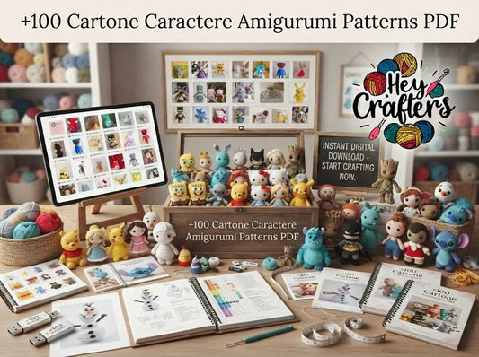 100+ Cartoon Characters Amigurumi Crochet Pattern Bundle: PDF Set