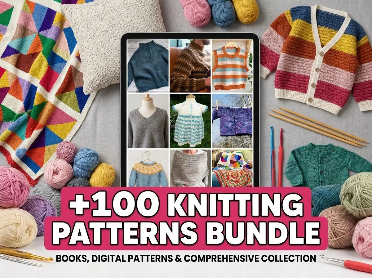 100+ Knitting Patterns Bundle: Step-by-Step PDF Masterclass