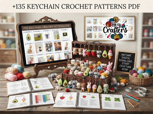 135+ Keychain Crochet Patterns Bundle: Step-by-Step PDF Masterclass