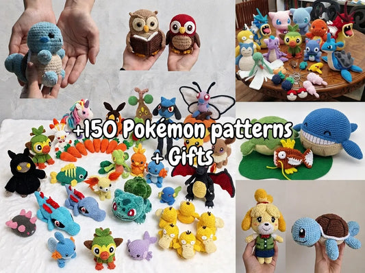 150+ Pokemon Crochet Pattern Bundle: Step-by-Step Amigurumi PDFs