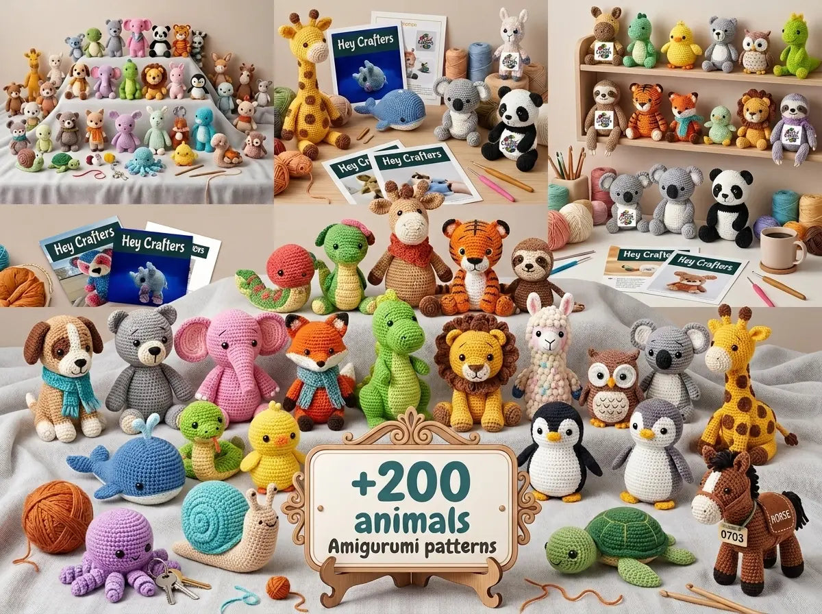 200 Animals Crochet Pattern Bundle: Step-by-Step PDF Masterclass
