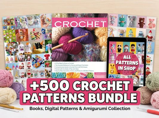 ⏰ Last day : 500 Amigurumi PDF patterns + Crochet Guide ebook