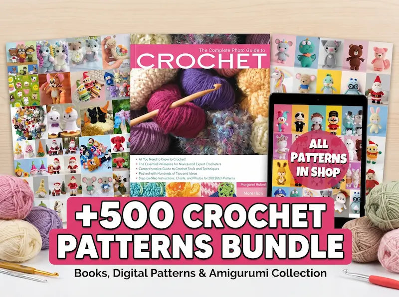 ⏰ Last day : 500 Amigurumi PDF patterns + Crochet Guide ebook