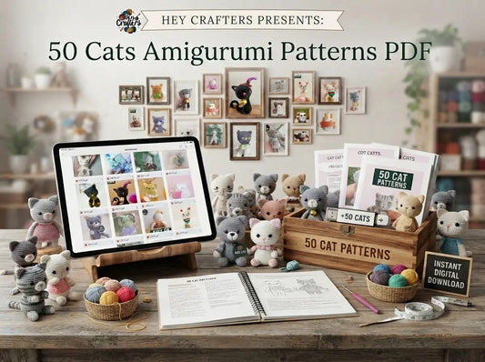 50+ Cats Amigurumi Crochet Pattern Bundle: Step-by-Step PDF Guides