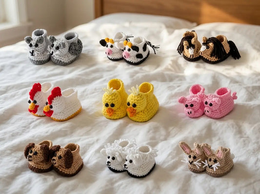 Animal Booties Crochet Pattern: Step-by-Step Baby Shoes PDF