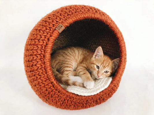 Cat Bed Crochet Pattern: Step-by-Step Cave Pouch PDF