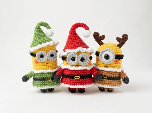 Christmas Minions Crochet Pattern: Holiday Trio Amigurumi PDF