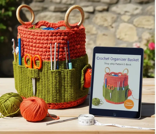 Crochet Yarn Basket Organizer - HeyCrafters Digital Download