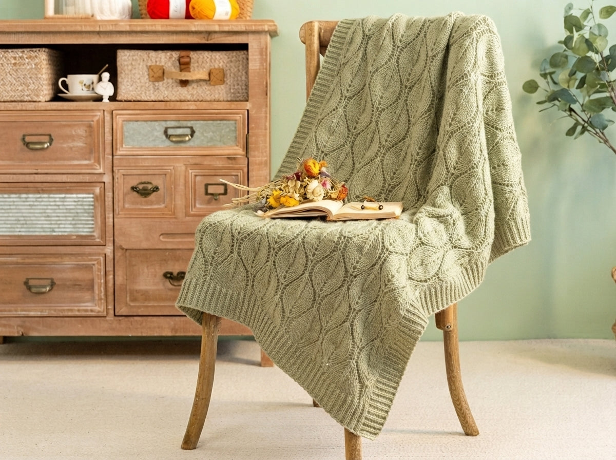 Forest Leaves Blanket Knitting Pattern: Step-by-Step PDF