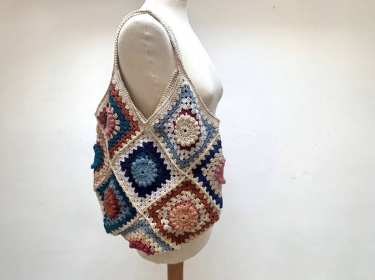Granny Shoulder Bag Crochet Pattern: Diagonal Step-by-Step PDF