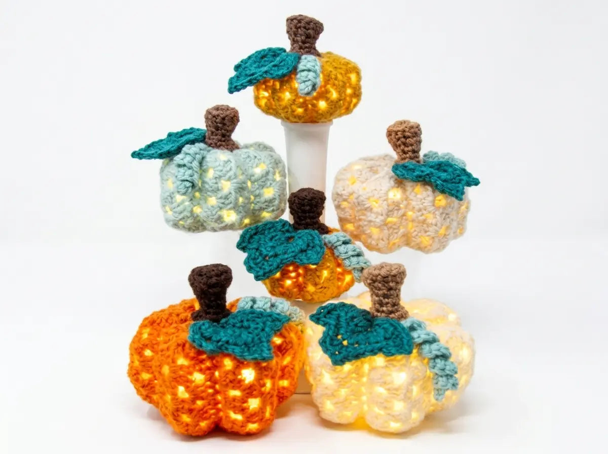 Lighted Granny Pumpkin Crochet Pattern: 3 Sizes Step-by-Step PDF