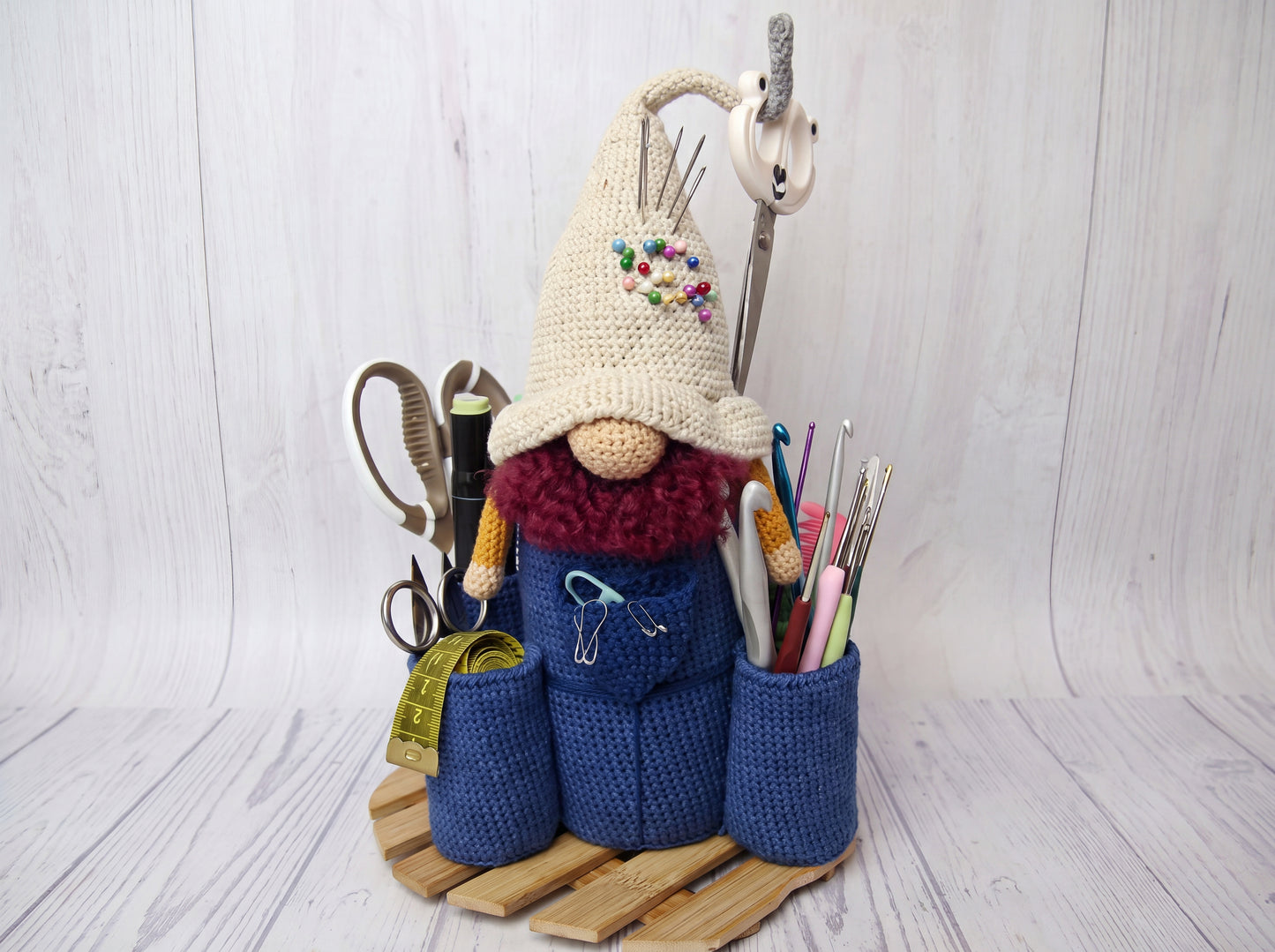 Organizer Gnome Crochet Pattern: Step-by-Step Desk Pouch PDF