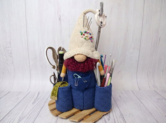 Organizer Gnome Crochet Pattern: Step-by-Step Desk Pouch PDF