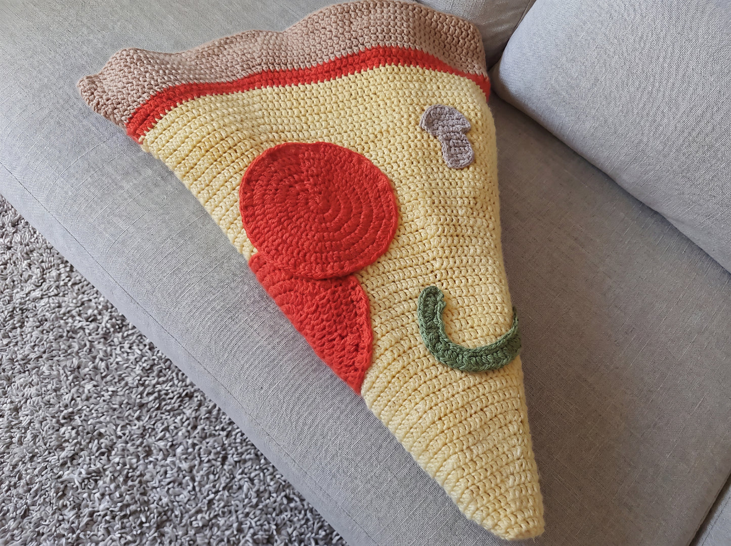 Pizza Blanket Crochet Pattern: Step-by-Step Novelty Throw PDF