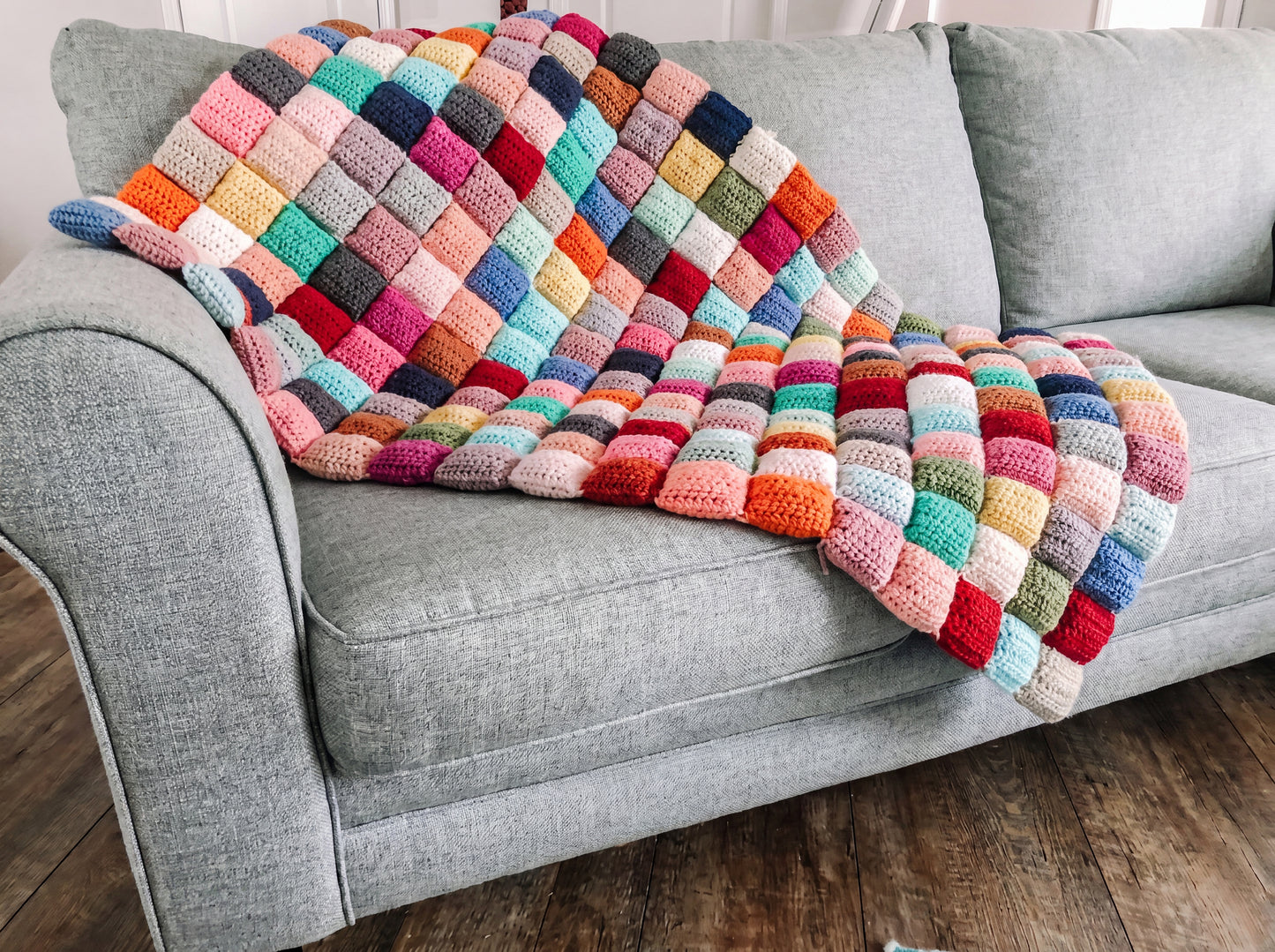 Puff Quilt Crochet Pattern: Step-by-Step Biscuit Blanket PDF
