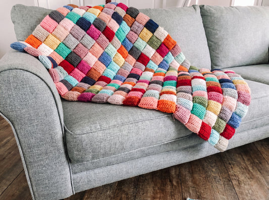 Puff Quilt Crochet Pattern: Step-by-Step Biscuit Blanket PDF