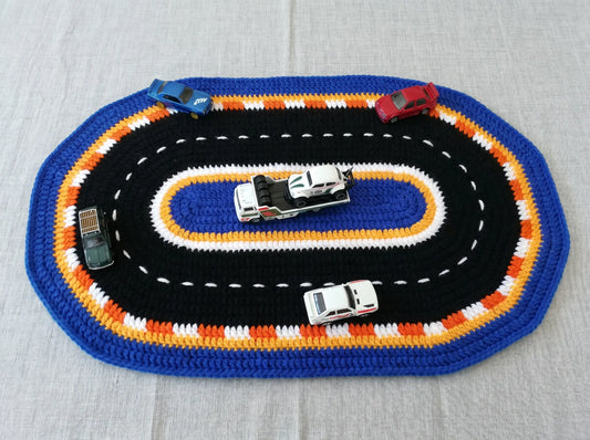 Race Track Mat Crochet Pattern: Step-by-Step Play Rug PDF