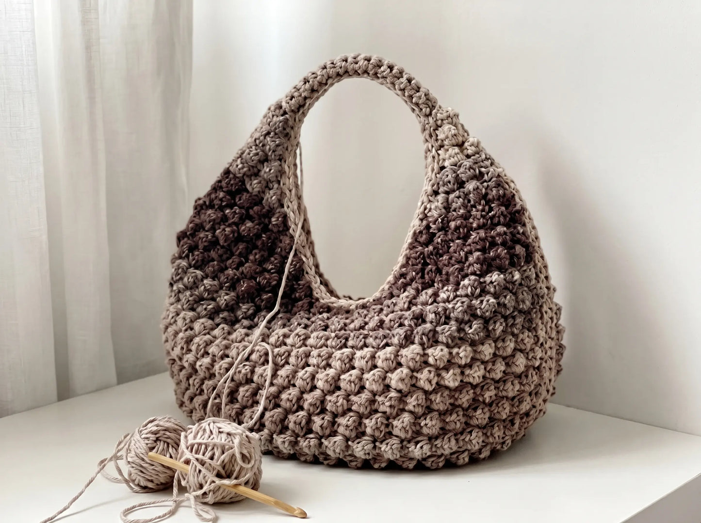 Ronda Bag Crochet Pattern: Step-by-Step Bobble Tote PDF