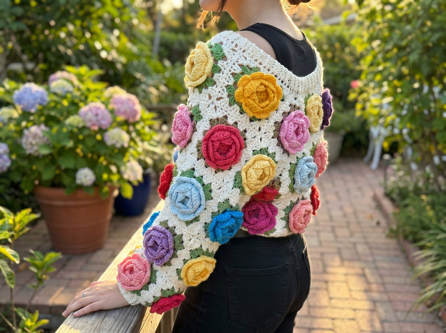 Rose Garden Jacket Crochet Pattern: Step-by-Step Floral PDF