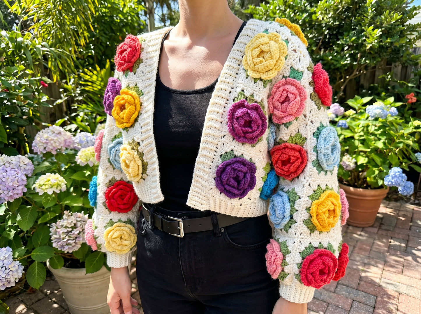 Rose Garden Jacket Crochet Pattern: Step-by-Step Floral PDF