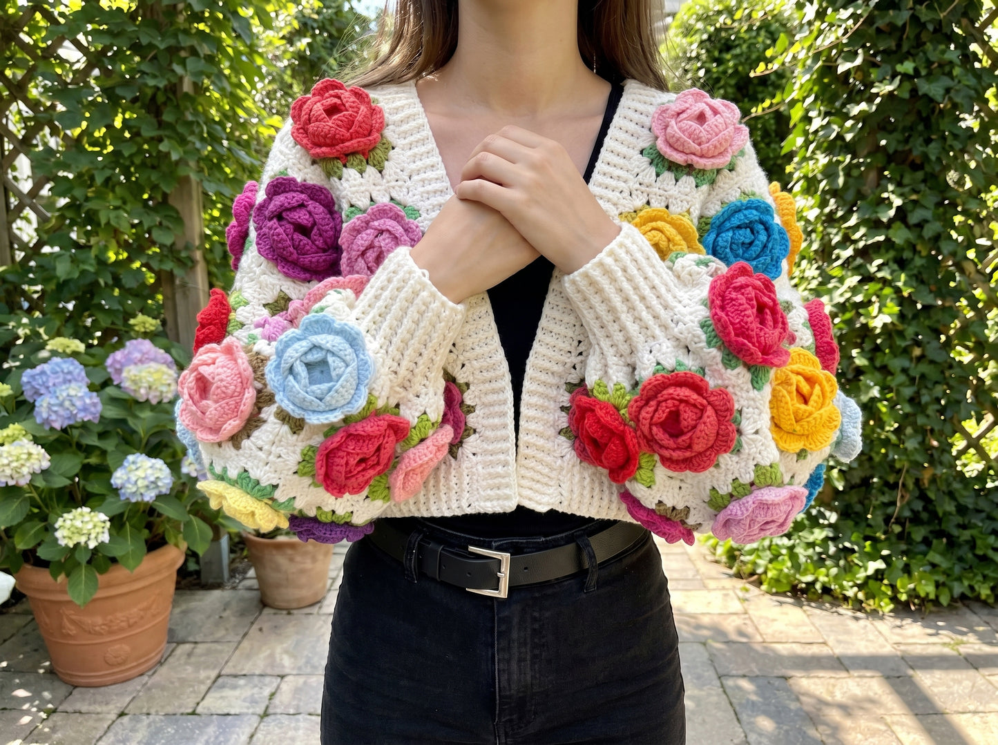 Rose Garden Jacket Crochet Pattern: Step-by-Step Floral PDF