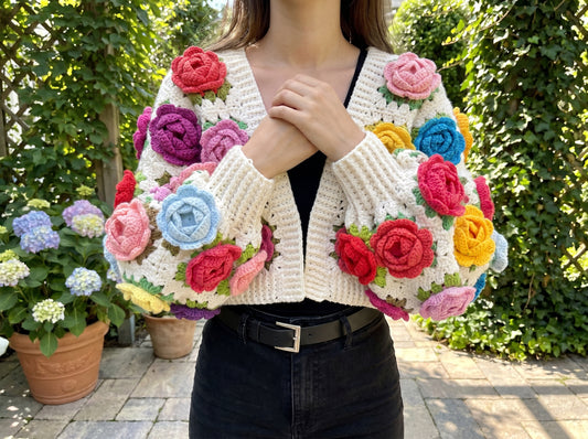 Rose Garden Jacket Crochet Pattern: Step-by-Step Floral PDF