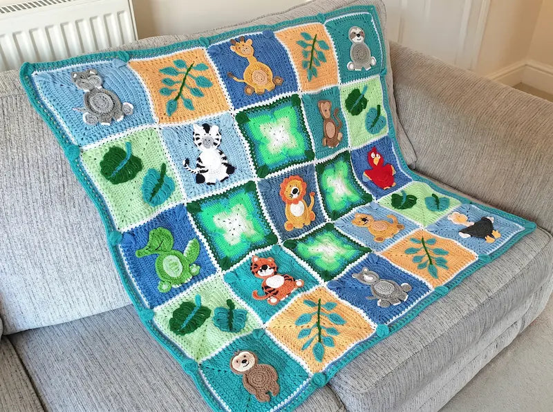 Safari Blanket Crochet Pattern: Step-by-Step Jungle Rug PDF