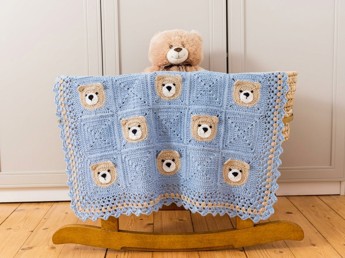 Teddy Bear Blanket Crochet Pattern: Step-by-Step Afghan PDF