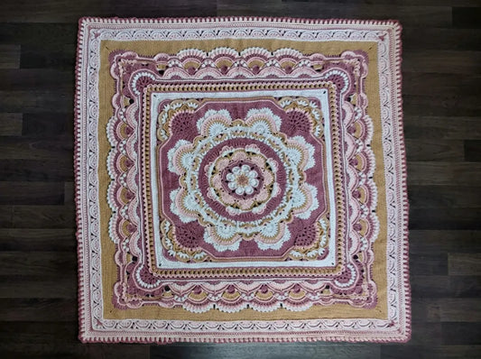 Vintage Blanket Crochet Pattern: Step-by-Step Mandala Afghan PDF