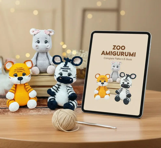 Amigurumi Zoo Crochet Patterns  5 Safari Animals - HeyCrafters Digital Download