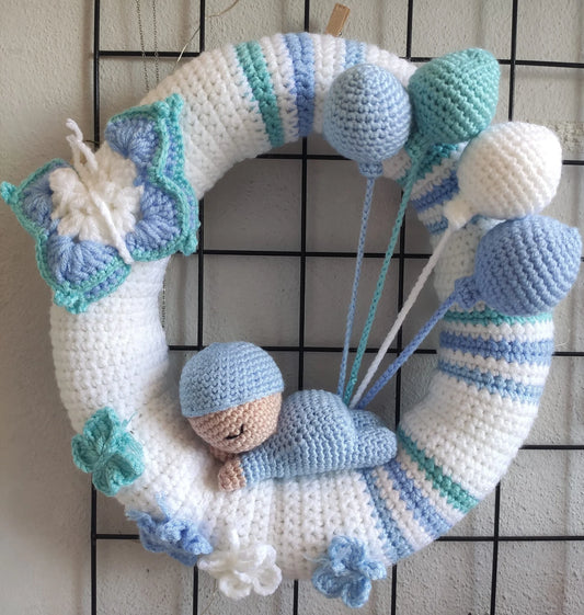 Newborn Baby Door Wreath Crochet Pattern 👶